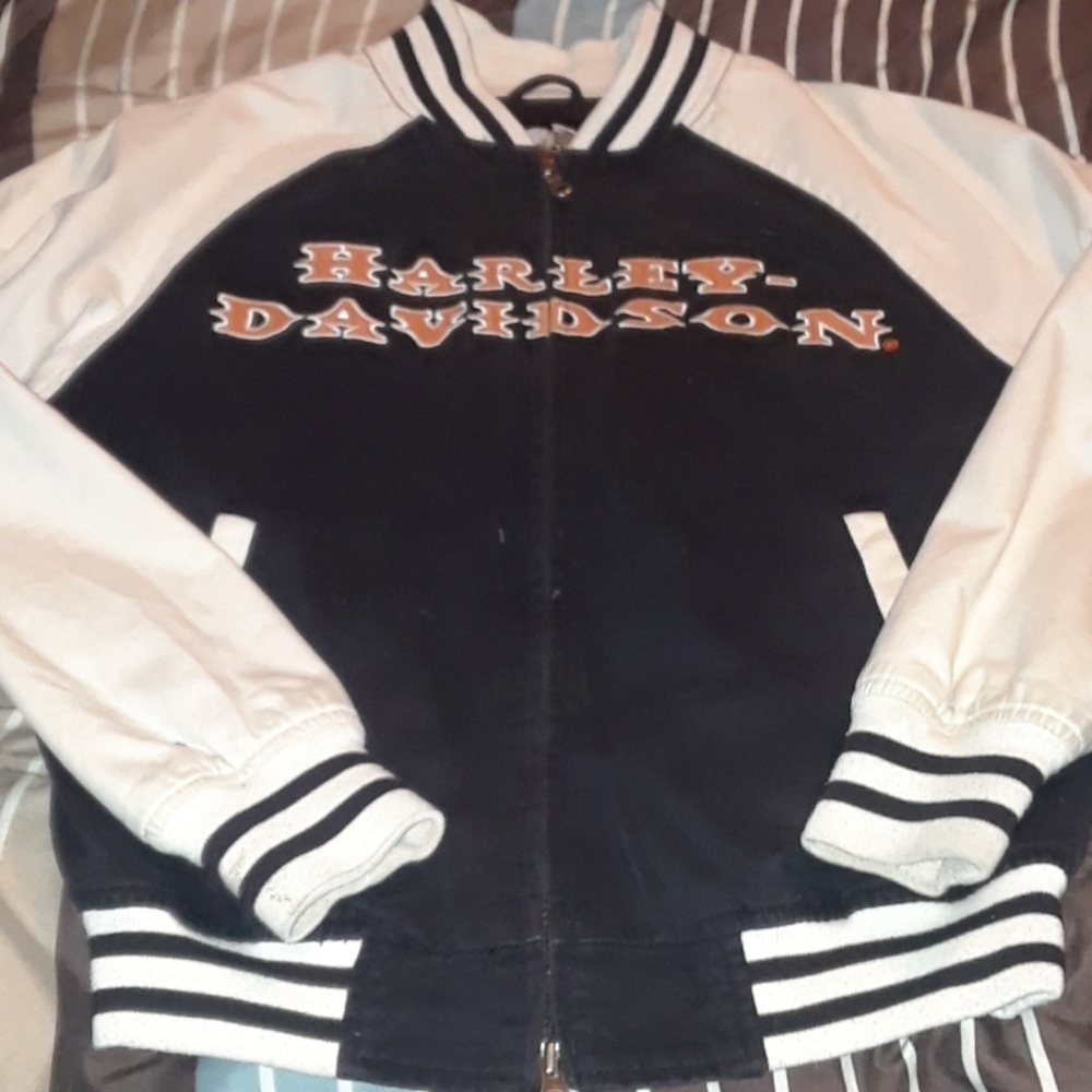 Harley Davidson womans letterman riding jacket.